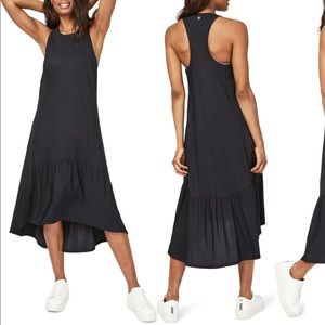 NEW Sweaty Betty Ace Racerback Midi Dress In Black S